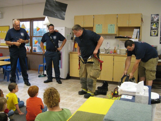 (L-R): Gerry Davis, Rick Prettyman, Charles Wood, and Matt Blakeley at a Fire Prevention detail.